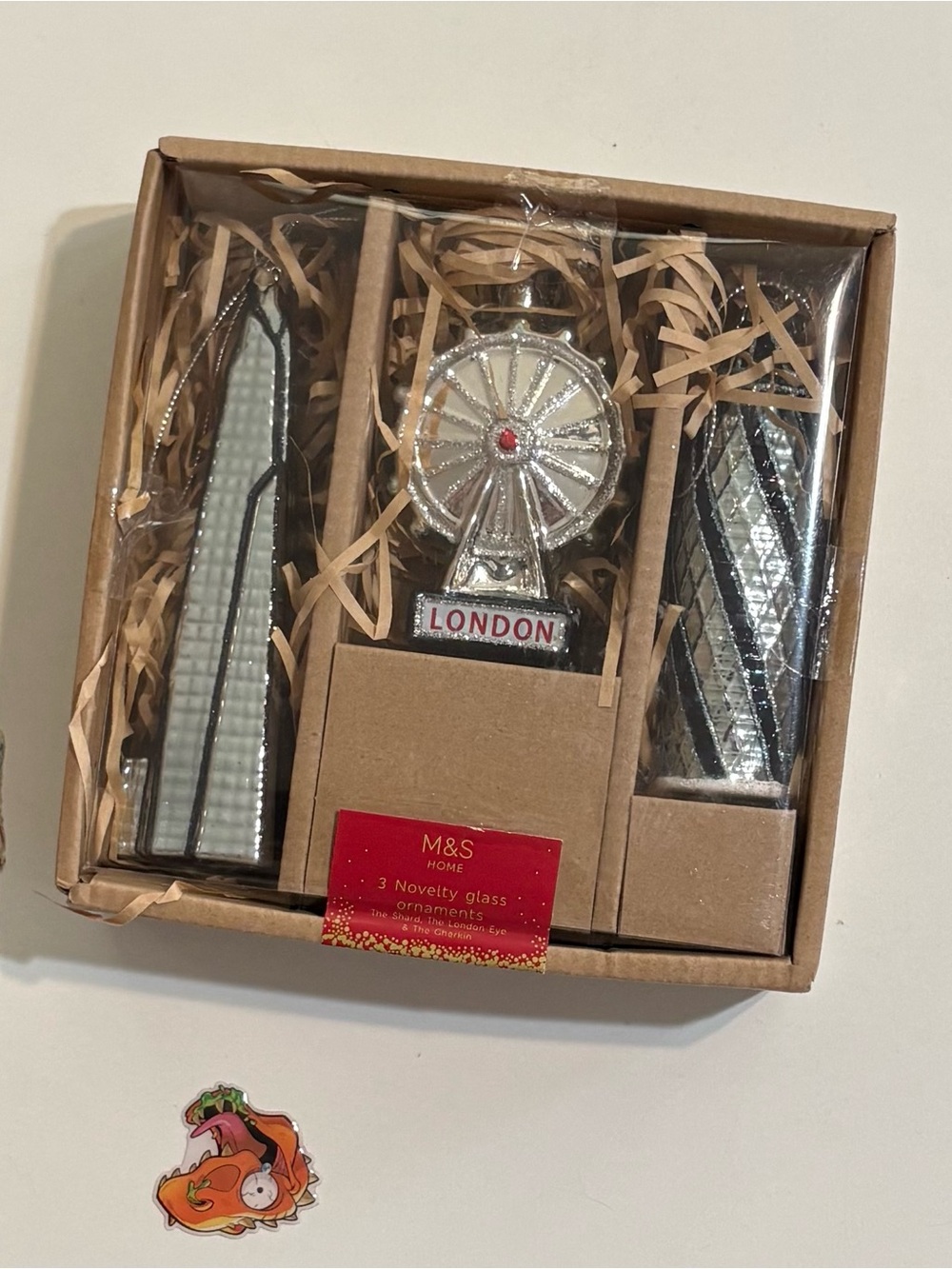 M&S Home London Novelty Glass Ornaments - Silver Set